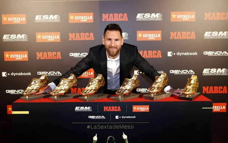 Messi là kỷ lục gia với 6 lần nhận danh hiệu chiếc giày vàng 